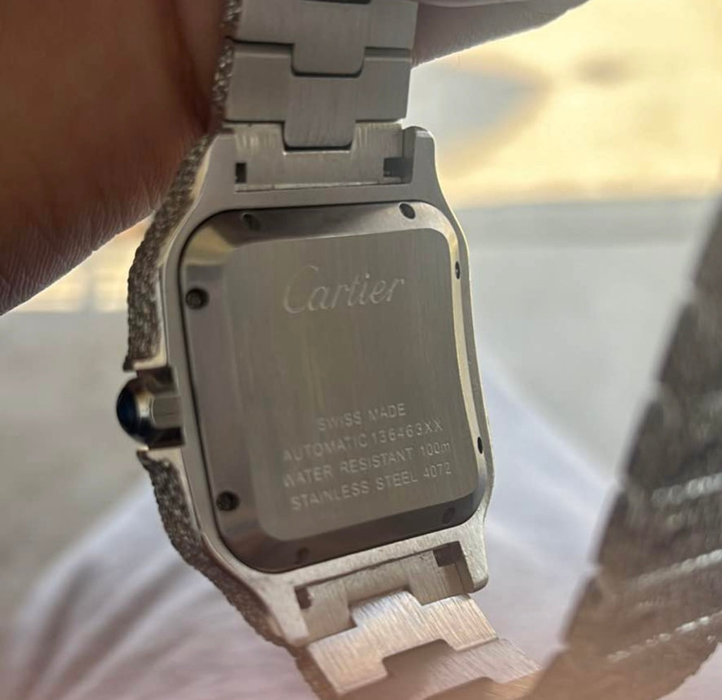 Silver 44mm Moissanite Carti Watch