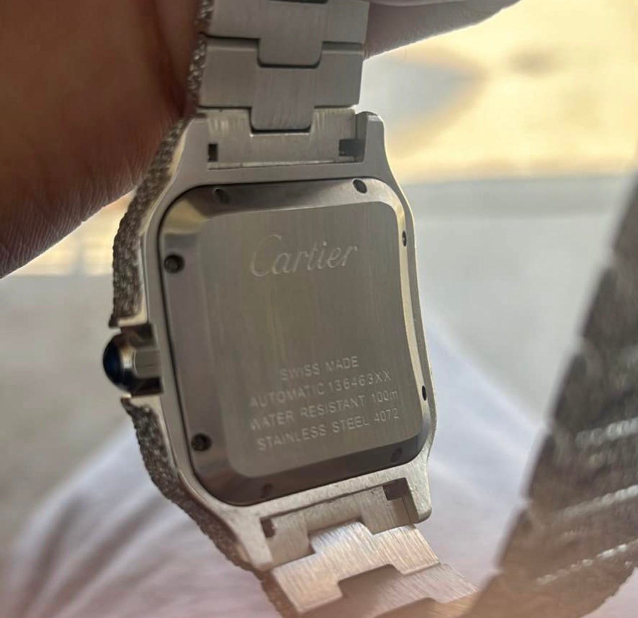 Silver 44mm Moissanite Carti Watch
