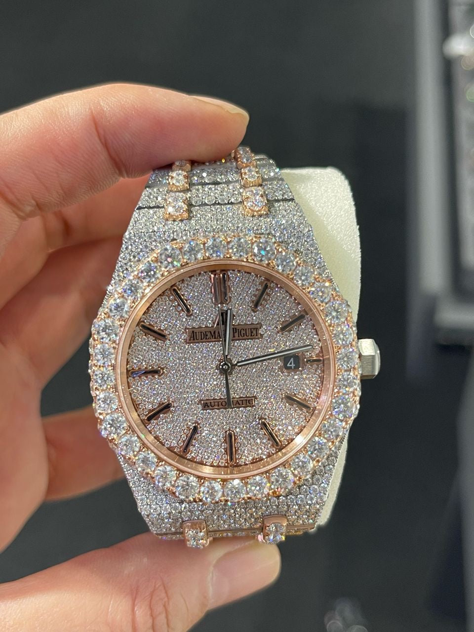Rose Gold Moissanite “APskiiii” Watch