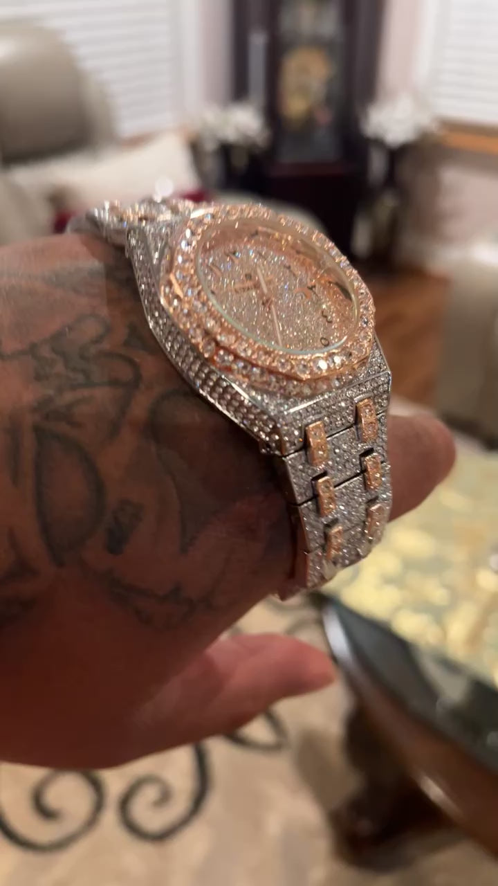 Rose Gold Moissanite “AP” Watch