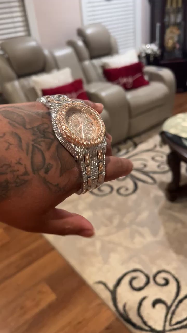 Rose Gold Moissanite “AP” Watch